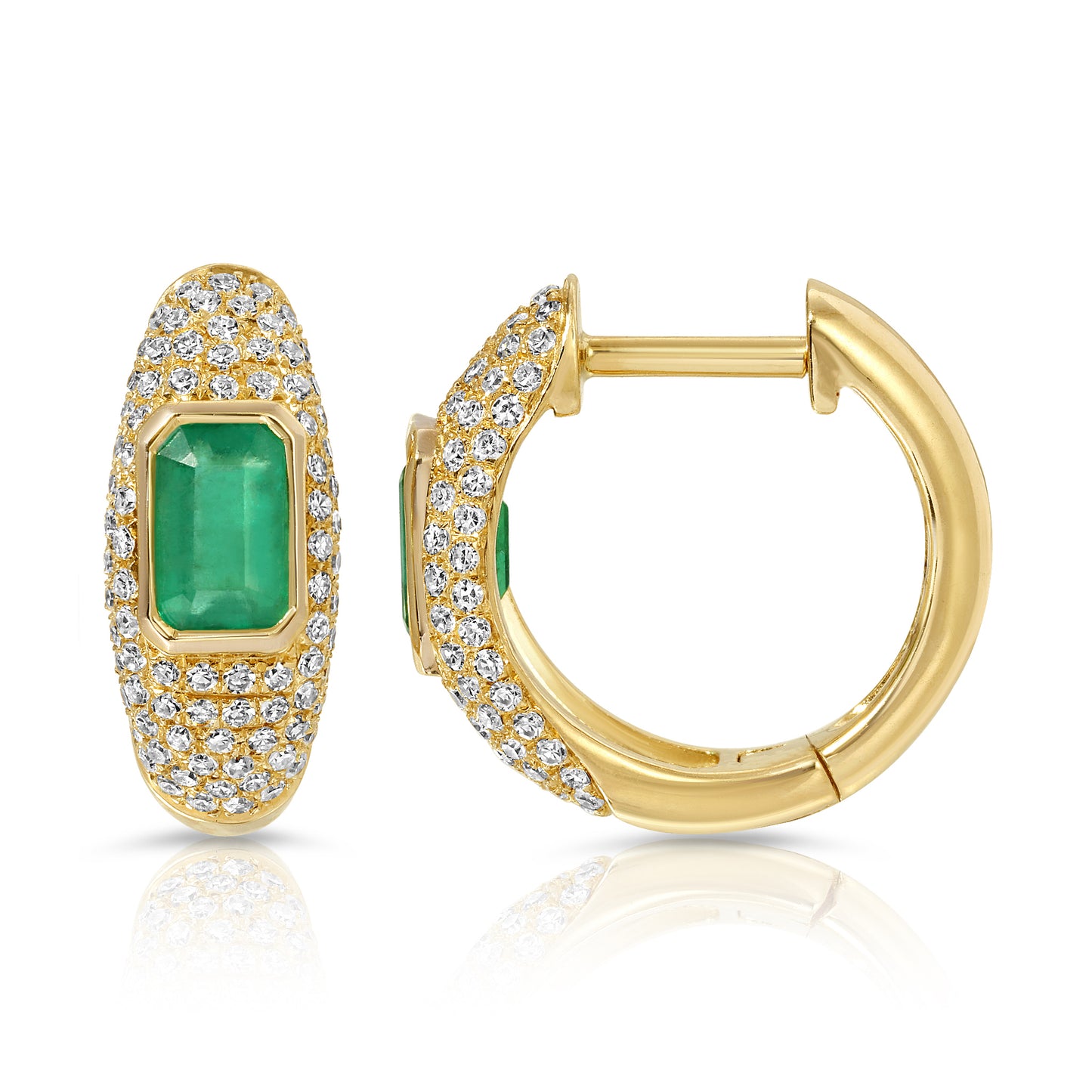 FORTIS FORTUNA EMERALD CITY HUGGIE HOOP EARRINGS